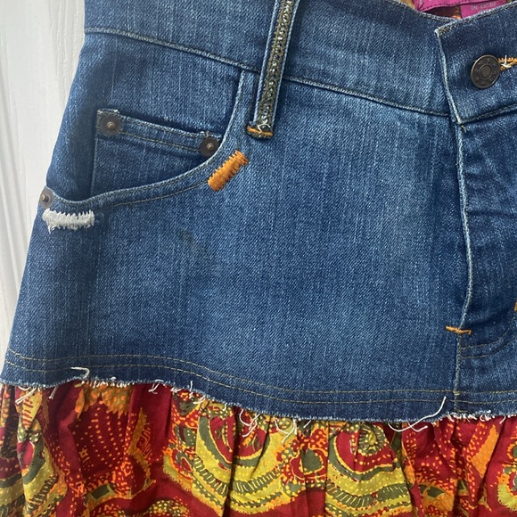 Fall Denim Skirt with Ruffle Accent - Picture 3 of 6